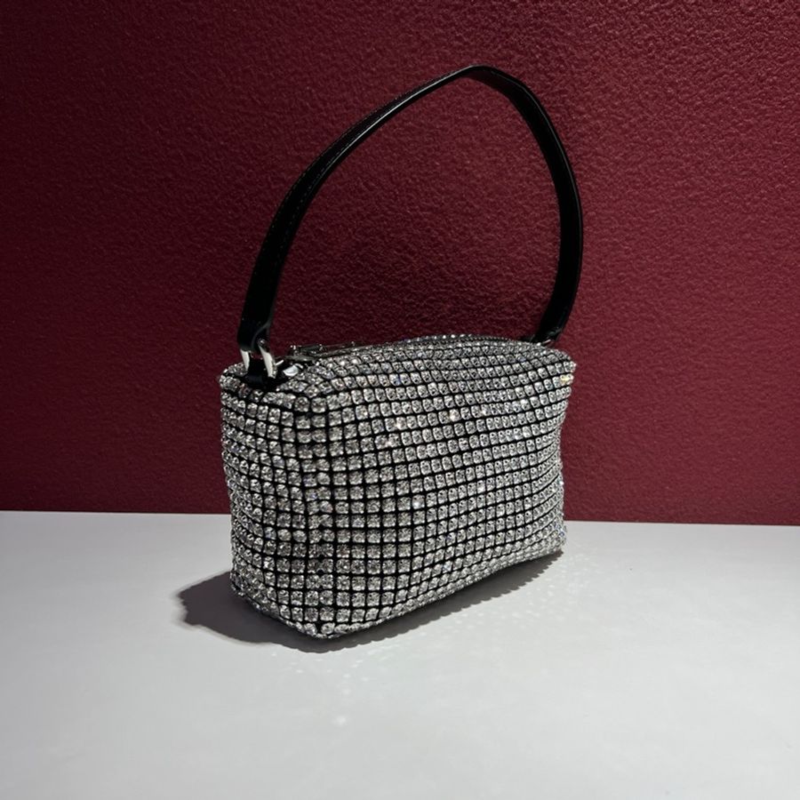99新Alexander Wang 大王包 Heiress系列 水鑽拼黑色 腋下包 手提包 尺寸:15*6*9 cm 。-1