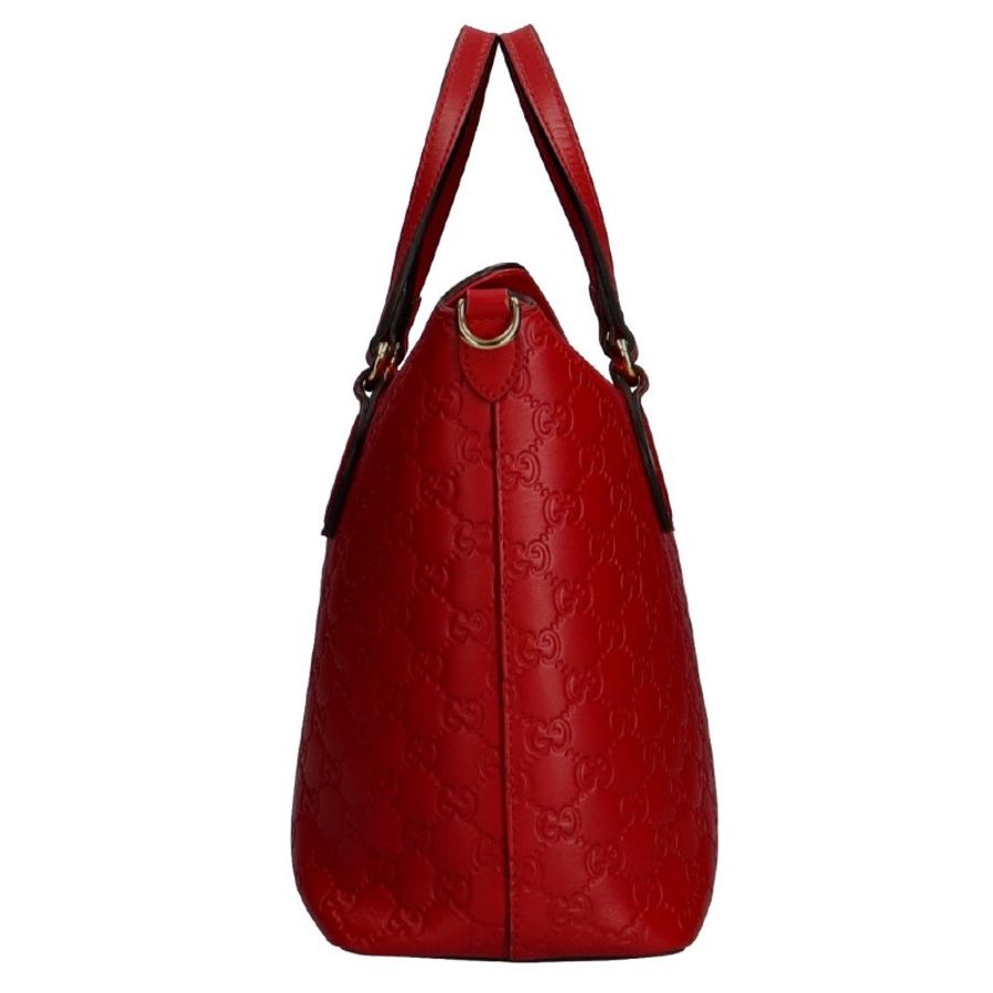 斷捨離急售!GUCCI 紅色 GUCCISSIMA皮革GG logo壓紋2WAY側包 (guccissima 428226)-1