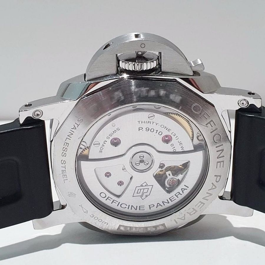 【大眾名錶】PANERAI 沛納海 Luminor系列 PAM01359 黑面 菸草三明治面盤 藍色小秒針 原廠膠帶 B1180-7