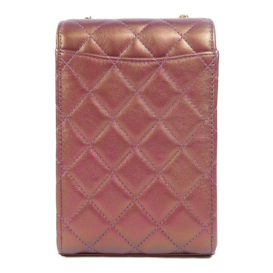 CHANEL 羊皮皮革Phone Bag金扣鏈帶肩背袋-1