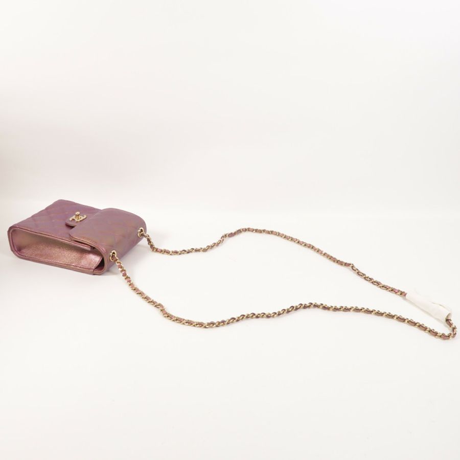 CHANEL 羊皮皮革Phone Bag金扣鏈帶肩背袋-8