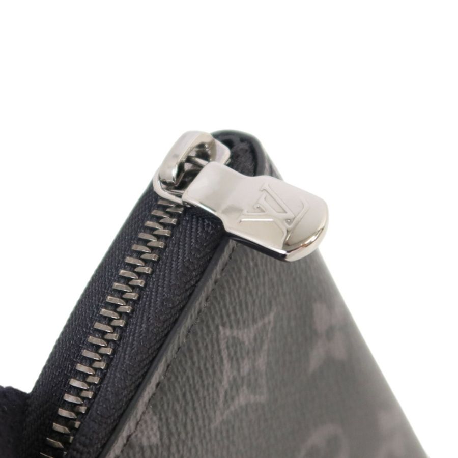 LOUIS VUITTON Monogram Eclipse Zippy Wallet Horizontal銀扣長錢包-8