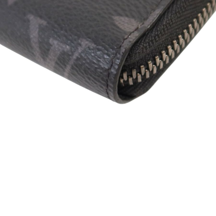 LOUIS VUITTON Monogram Eclipse Zippy Wallet Horizontal銀扣長錢包-11