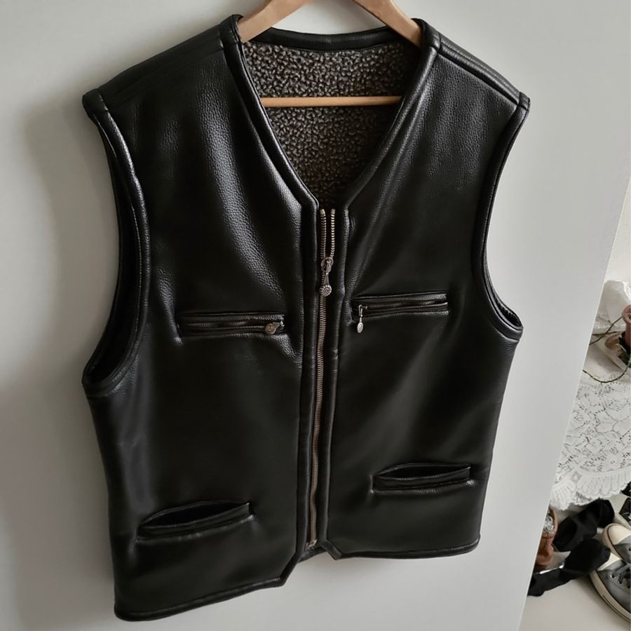 🇮🇹製老品 #VERSACE 騎士背心 / 刷毛 / 重磅 / 凡賽斯 / 大尺寸 / OVERSIZE-0