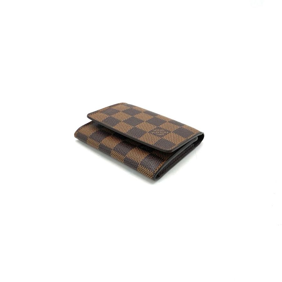 LouisVuitton路易威登 棕棋盤格對折小卡包 尺寸10/8-4
