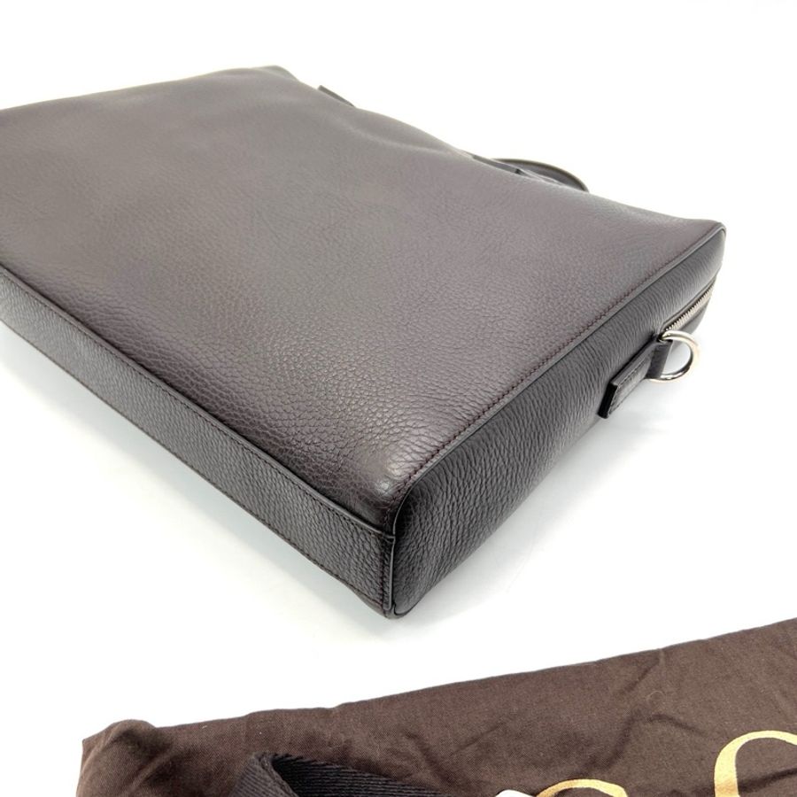 Gucci古馳 黑咖色全皮公文包 尺寸36/28 附件:塵袋 肩帶-4