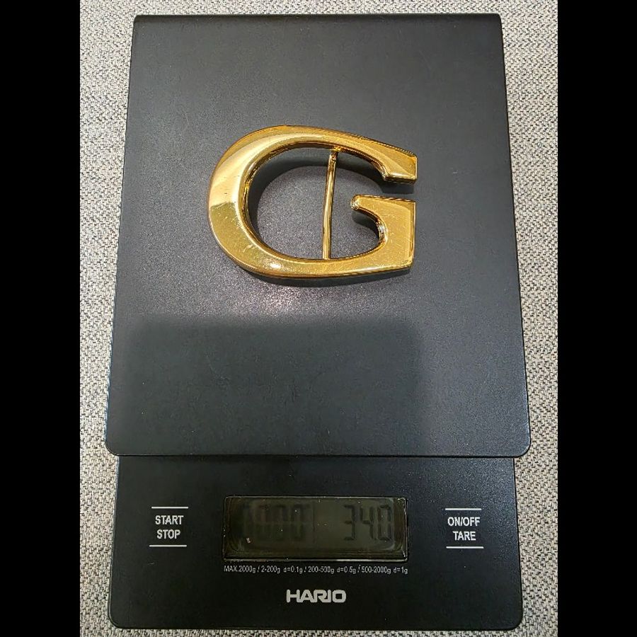 真品 GUCCI 古馳 真皮雙面金扣腰帶 黑色棕色-8