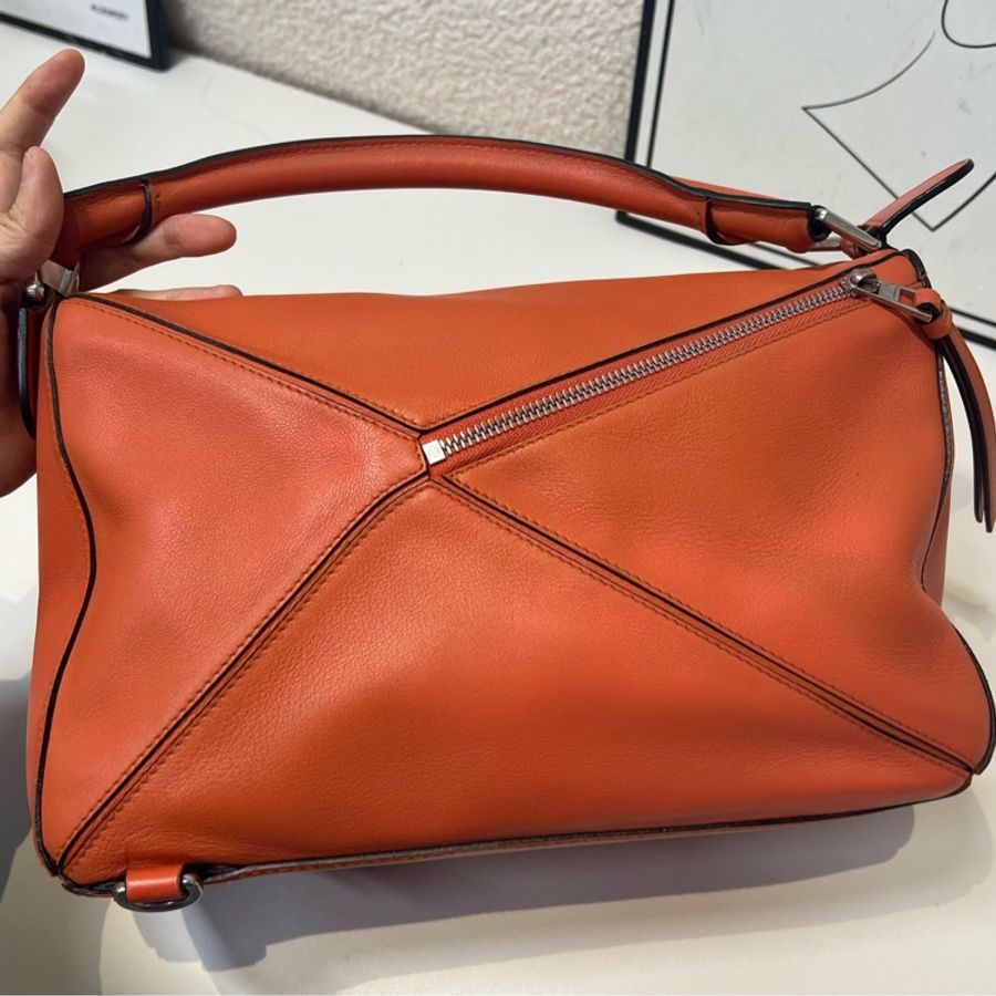 Loewe/羅意威 橘色puzzle 幾何包手提單肩斜挎包  中號 29*19.5cm-1