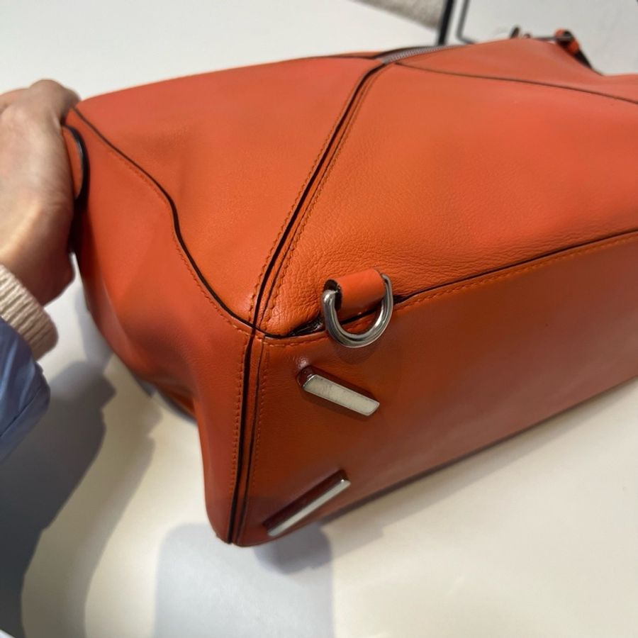 Loewe/羅意威 橘色puzzle 幾何包手提單肩斜挎包  中號 29*19.5cm-3
