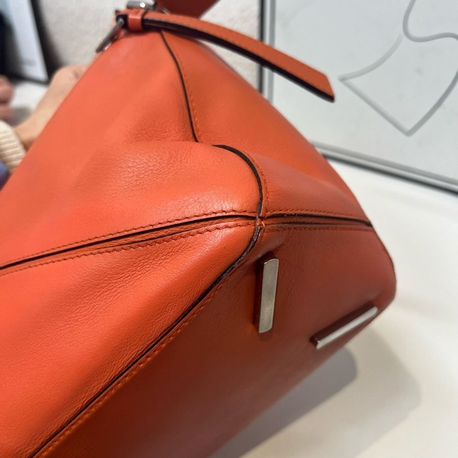 Loewe/羅意威 橘色puzzle 幾何包手提單肩斜挎包  中號 29*19.5cm-4
