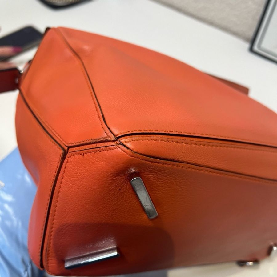 Loewe/羅意威 橘色puzzle 幾何包手提單肩斜挎包  中號 29*19.5cm-6