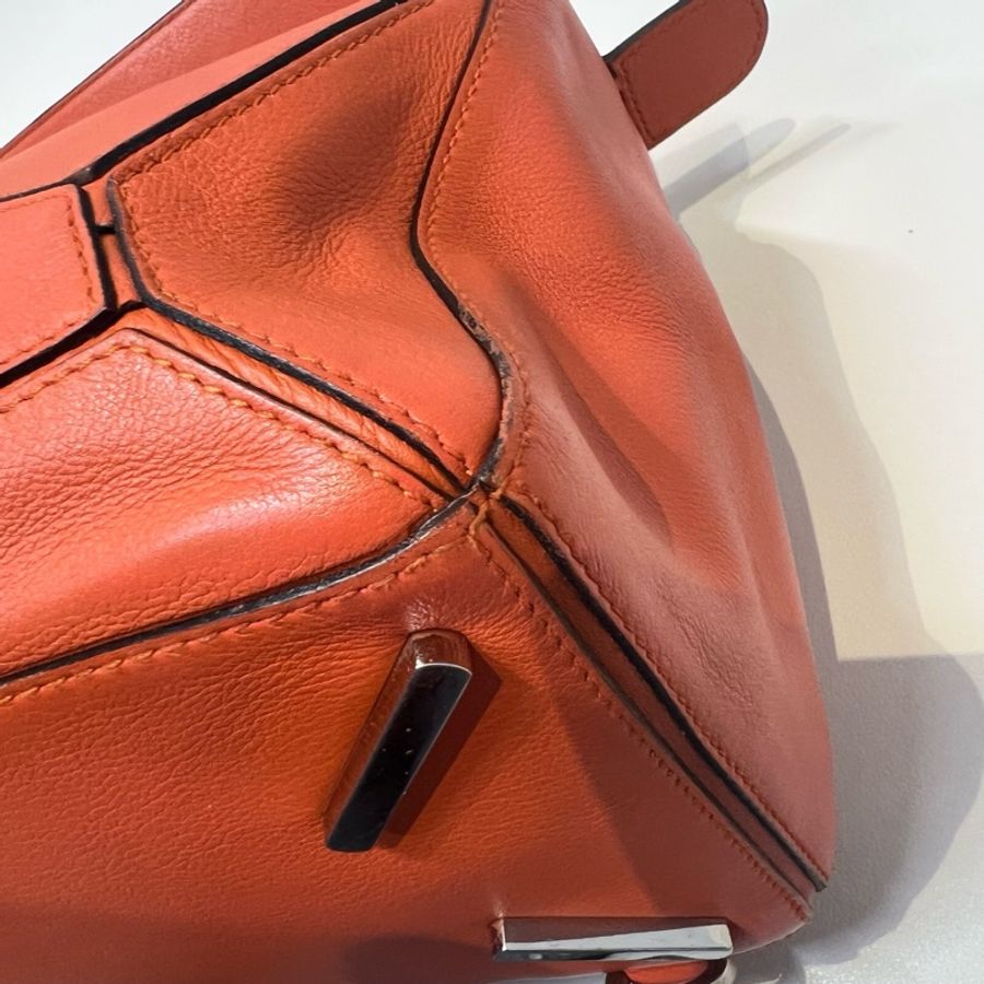 Loewe/羅意威 橘色puzzle 幾何包手提單肩斜挎包  中號 29*19.5cm-7