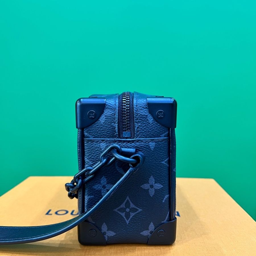 LV路易威登 白敬亭 同款 Soft Trunk Mini 芯片款黑花軟盒子鏈條-3
