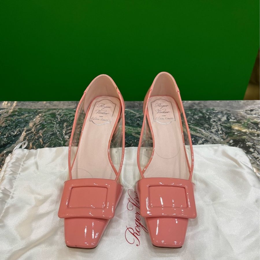 Roger Vivier 華倫天奴 溫柔仙女粉 女鞋,36.5 碼 附件:塵袋-0