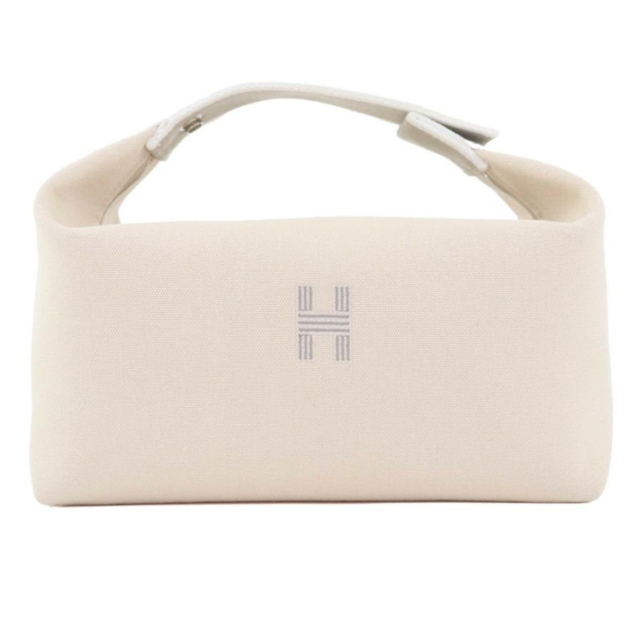 愛馬仕 (HERMES) Bride-à-Brac GM 100% 純棉 H Logo Sellier 連結手提包/手拿包,象牙色,法國製造,女士款-0