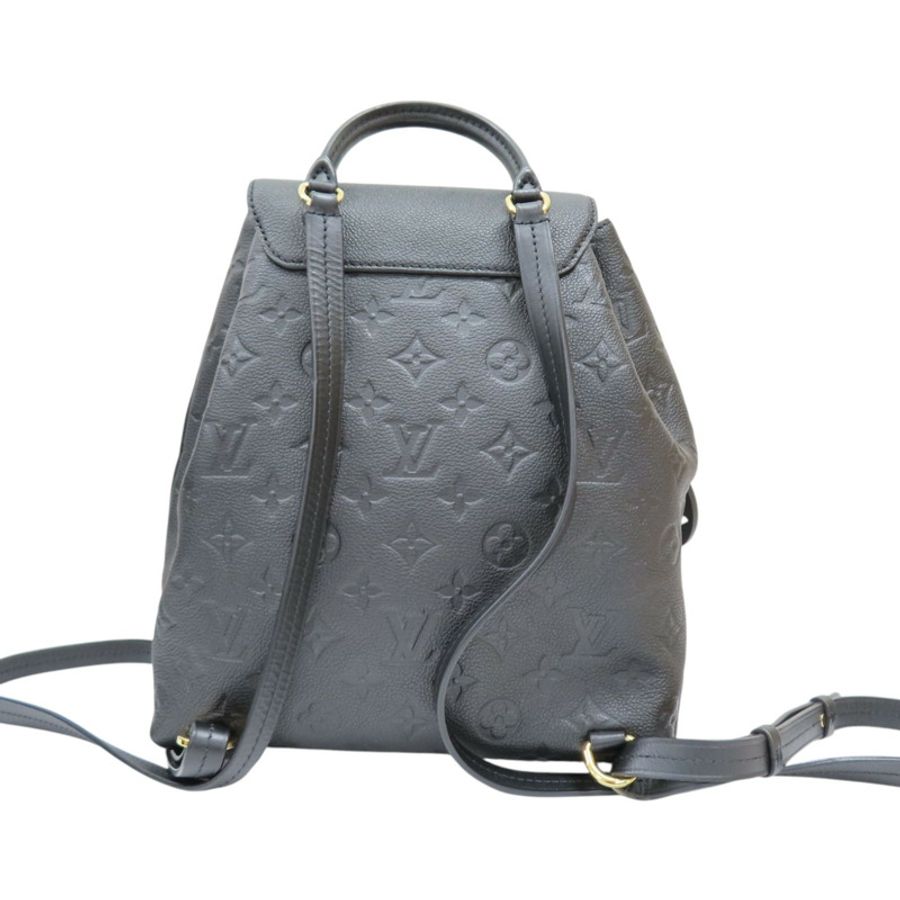 黑色 原花壓紋 牛皮 Montsouris 後背包【LOUIS VUITTON LV 路易威登】 M45205-1