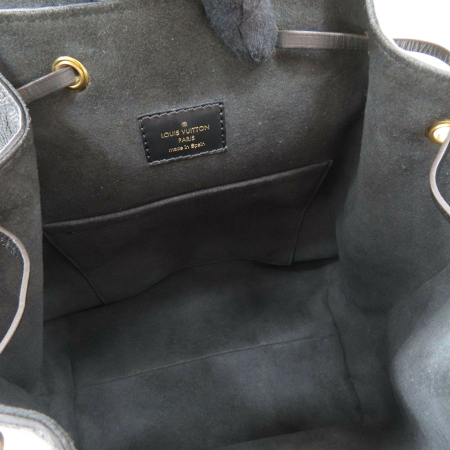 黑色 原花壓紋 牛皮 Montsouris 後背包【LOUIS VUITTON LV 路易威登】 M45205-4
