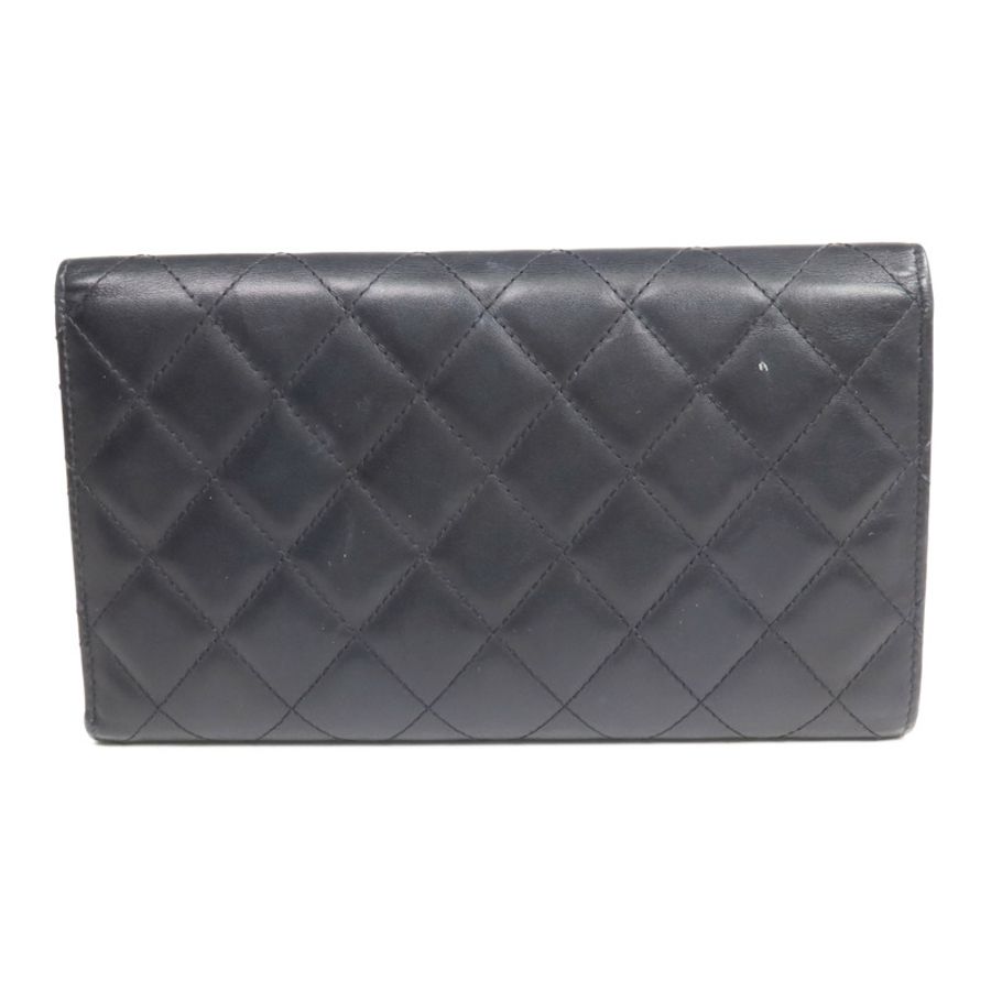 CHANEL 牛皮皮革Cambon Wallet銀扣長錢包-2