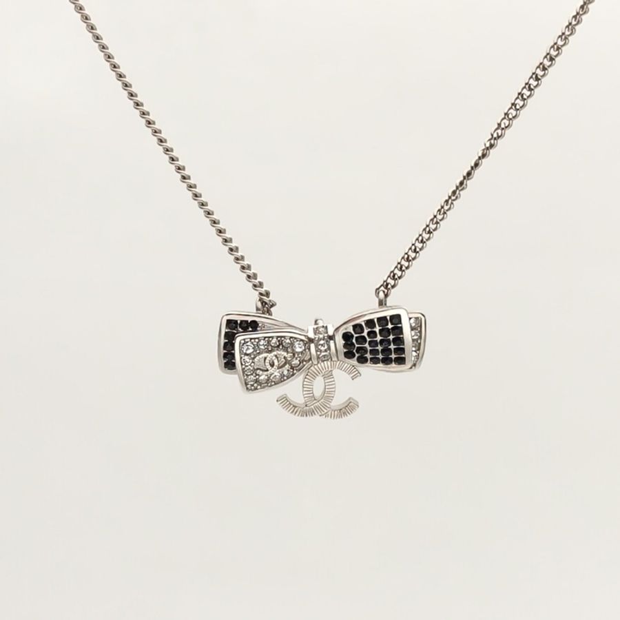 CHANEL 合金蝴蝶結項鏈-0