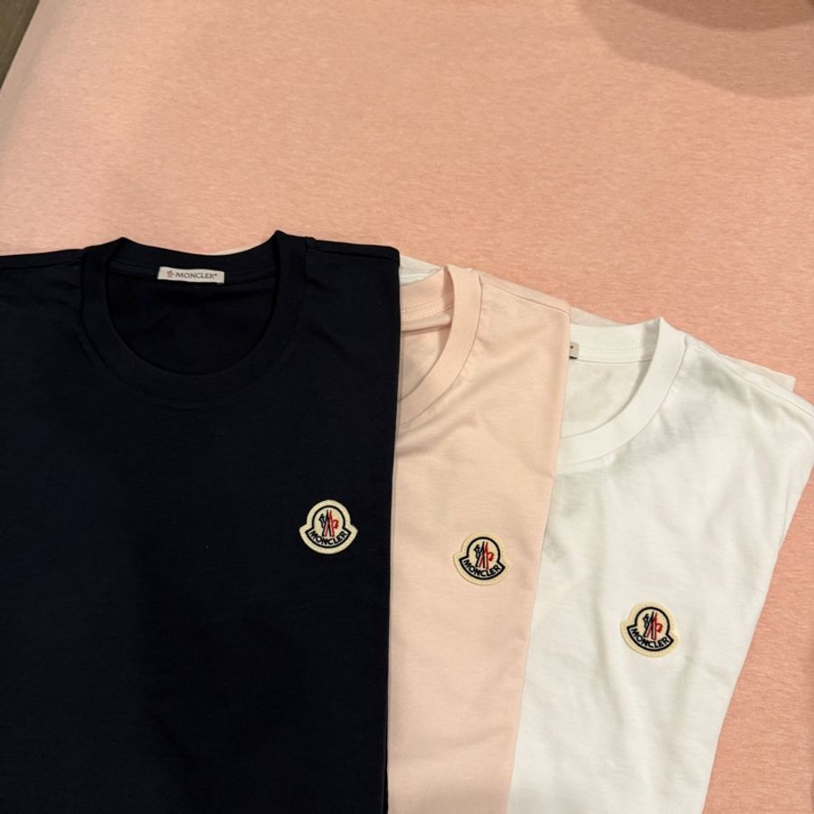 Moncler經典logo 短T三件組 粉/藍/白 (尺寸M)-5