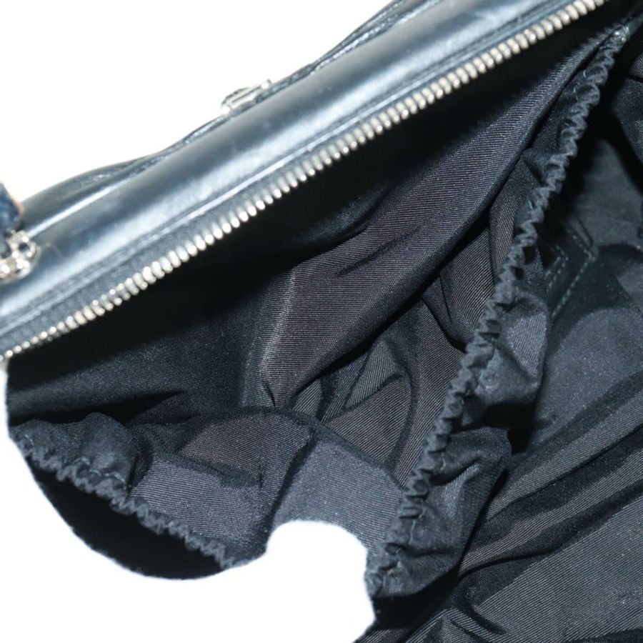 【日本直送】Christian Dior Karenina 手提包,黑色銀色真皮,正品,貨號 168453SAV-19