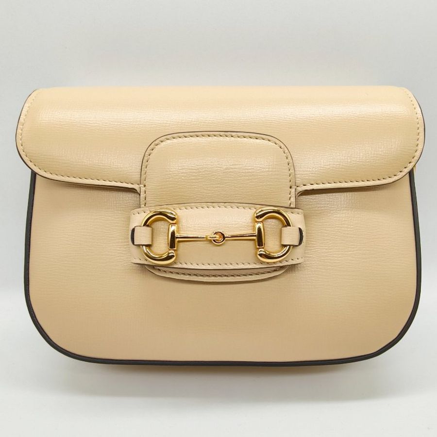 GUCCI 珍奶色Horsebit 1955 small馬鞍包(20*5*15)-0