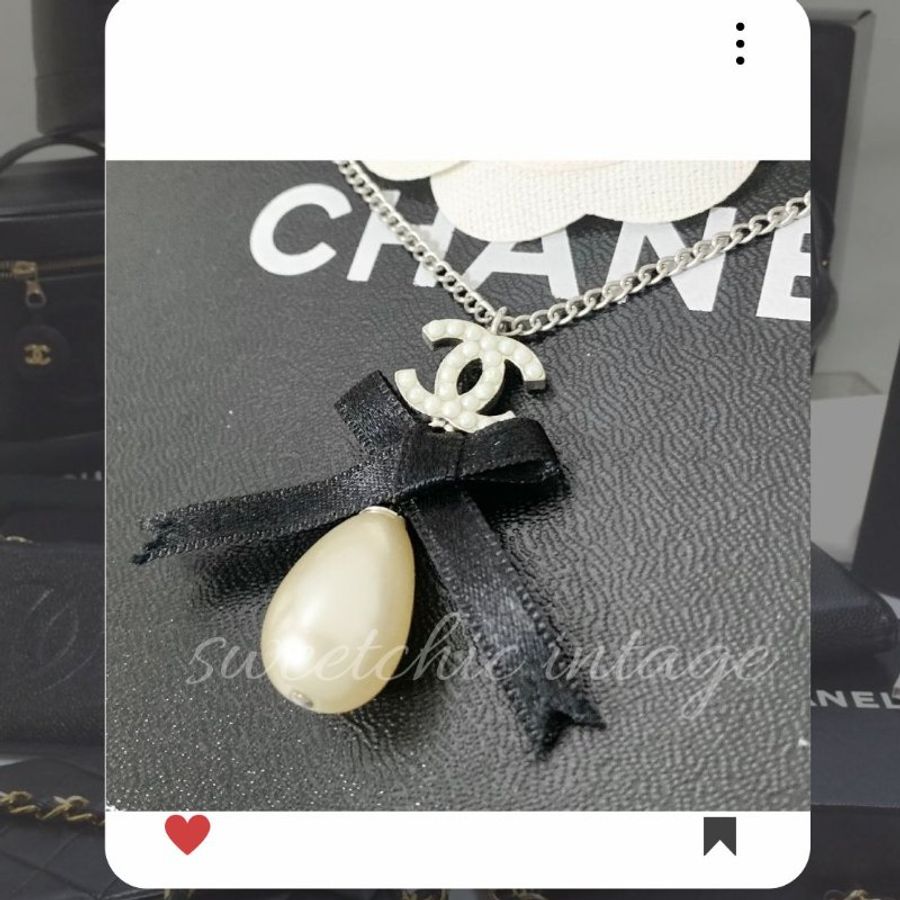 🛍️🎁 26 🔥 4月新品【預訂】 💘 香奈兒 Chanel 水滴形珍珠吊墜蝴蝶結頸鏈🔥 香奈兒熱賣款 香奈兒經典款頸鏈 CHANEL NECKLACE-7