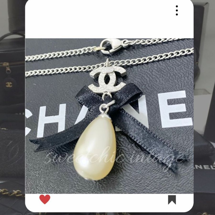 🛍️🎁 26 🔥 4月新品【預訂】 💘 香奈兒 Chanel 水滴形珍珠吊墜蝴蝶結頸鏈🔥 香奈兒熱賣款 香奈兒經典款頸鏈 CHANEL NECKLACE-8