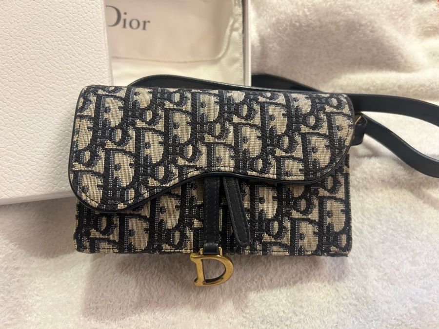 Dior saddle 馬鞍老花腰包-1