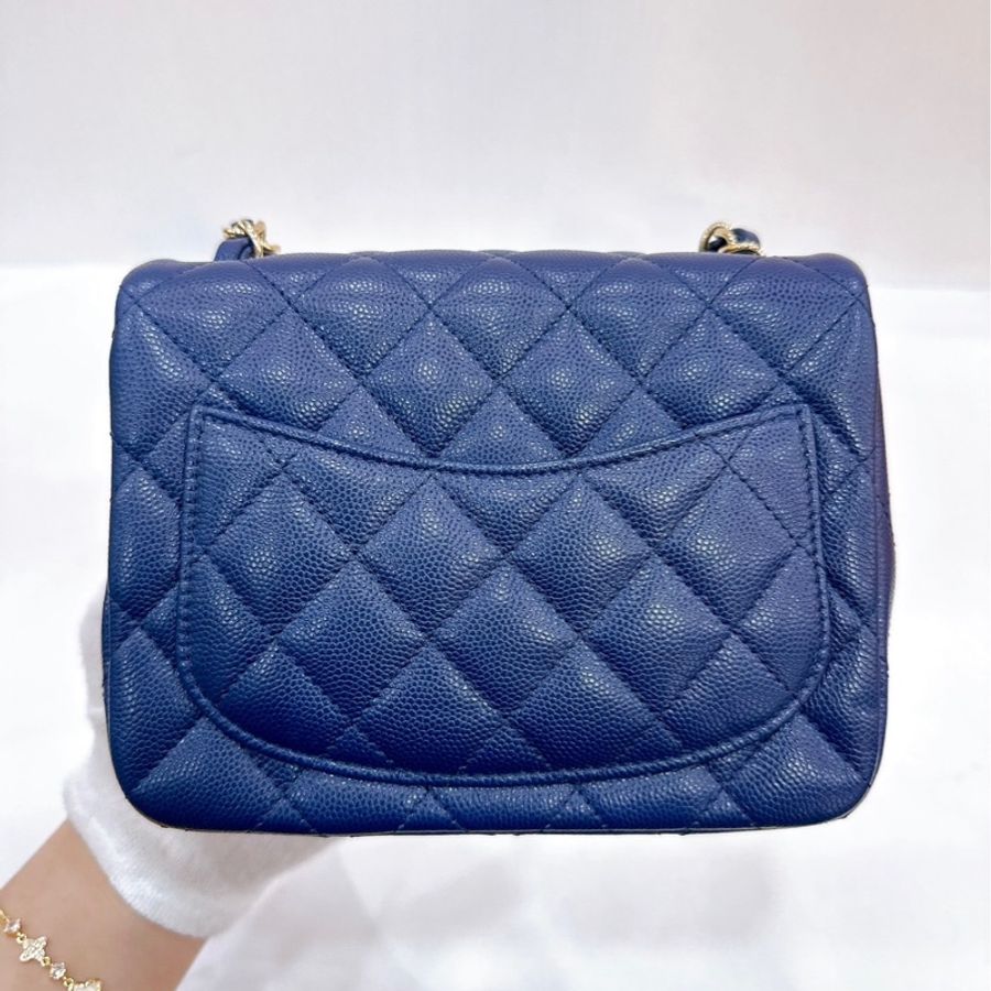 莉亞精品♡Chanel荔枝藍方胖子 二手-3