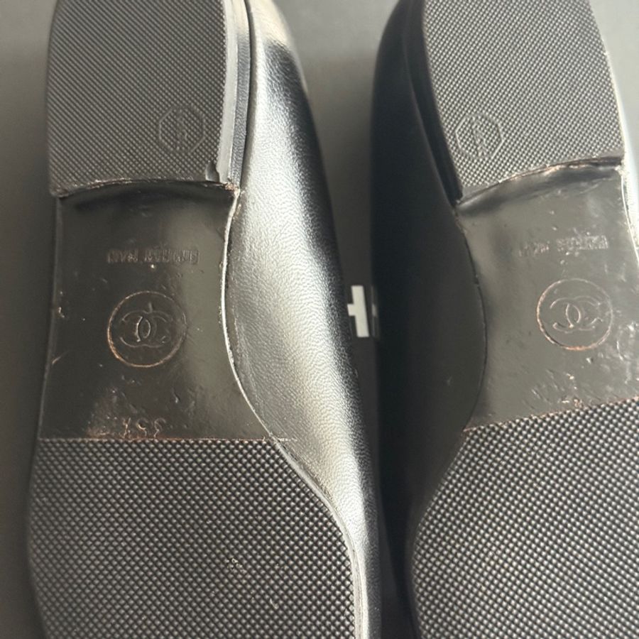 香奈兒CHANEL Vintage滿印logo小貓跟尖頭鞋-9