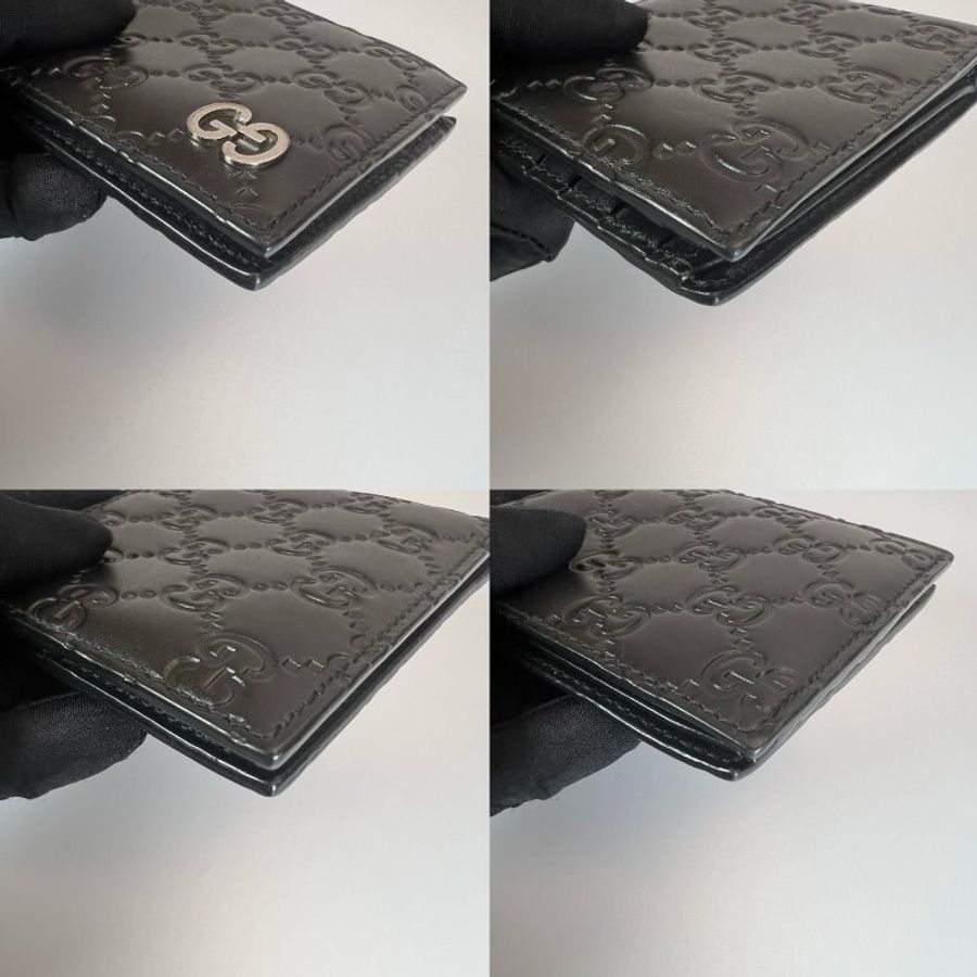 GUCCI 473916 黑皮革壓紋短夾-9