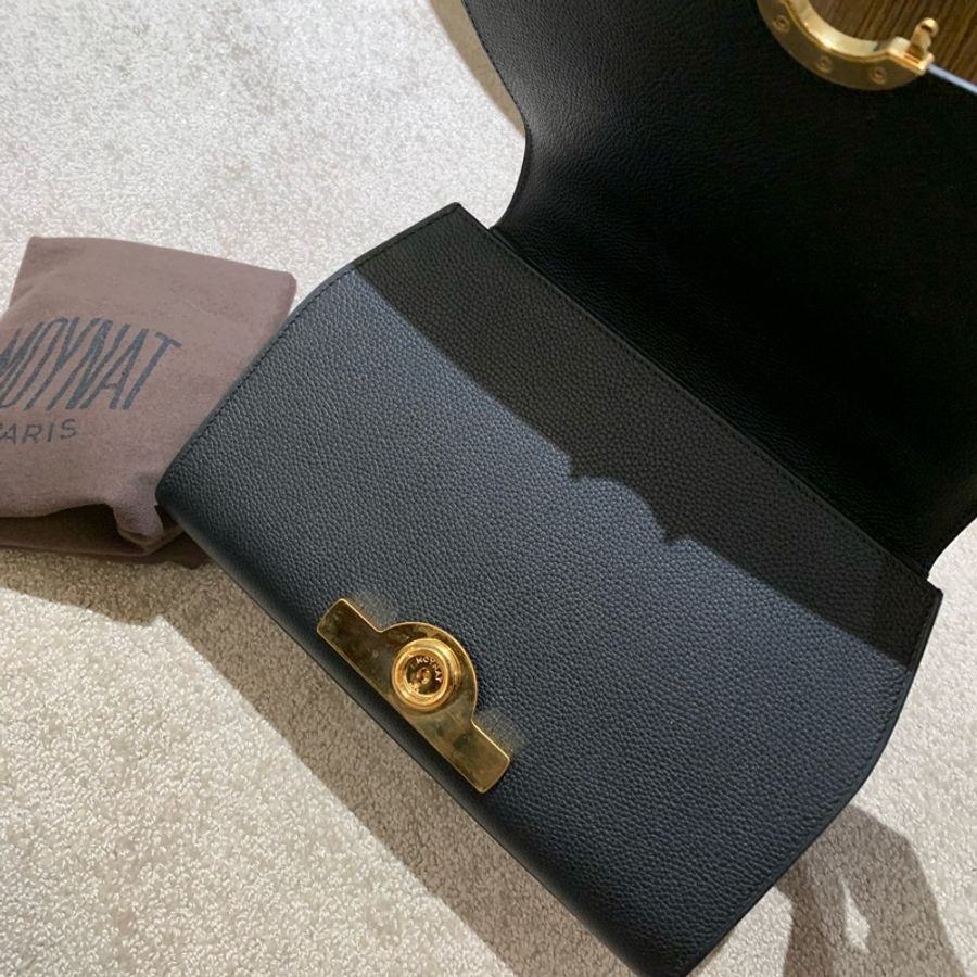 MOYNAT莫奈rejane黑色牛皮金扣 提挎包-1
