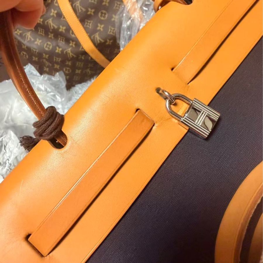 Hermes Herbag 31 棕色皮革(附黑白替換袋)-11