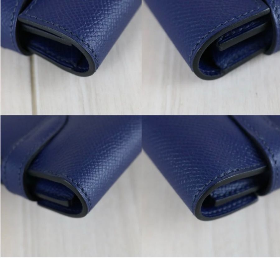 「JL精品代購」 98新 Hermes 愛馬仕 Kelly 長夾 電光藍-6