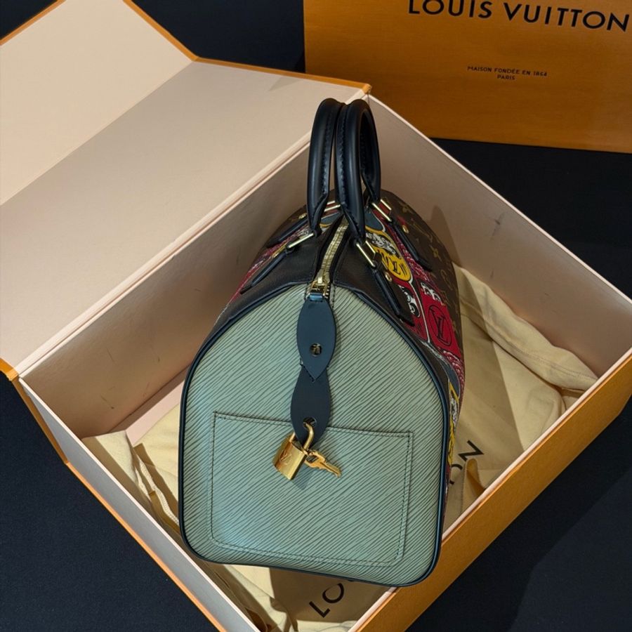 LV山本寬齋老花speedy30限定收藏款手提包-3