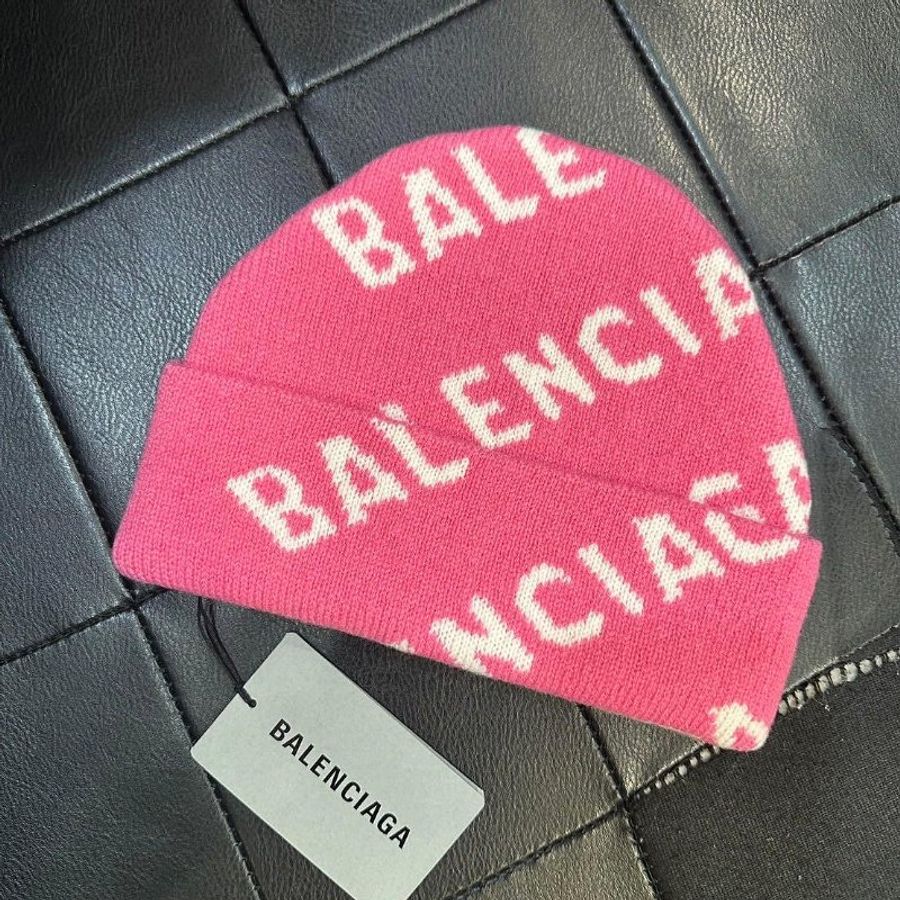 💎Han's house精品服飾💎Balenciaga 巴黎世家 滿版 針織 毛 帽 拆內標 可雙面 義大利製 現貨 原價11500-0