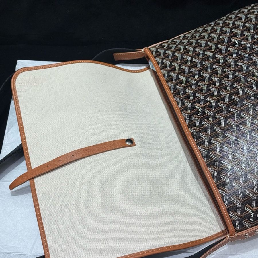 GOYARD/戈雅 Capetien棕色老花郵差包 容量巨大 男女通用 23年編碼 尺寸35*27-2