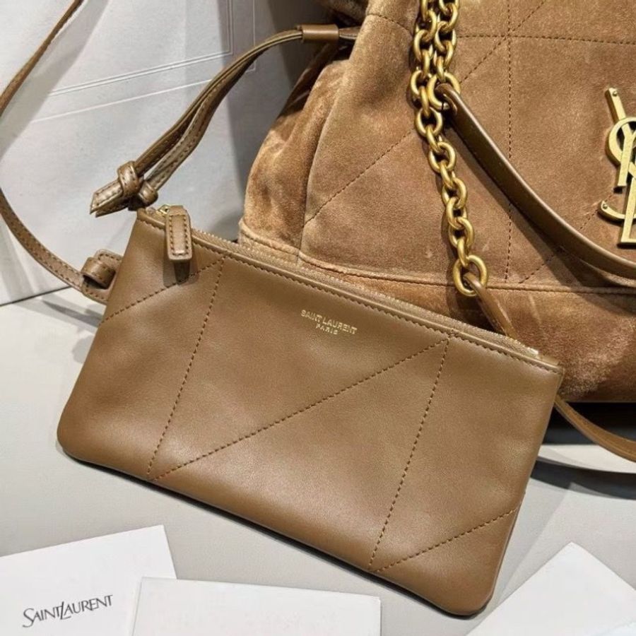 YSL Jamie 棕色 麂皮 福袋 托特包 黃金小號3030*8*28.5cm 9新 配件子袋 購證 塵袋 盒子-5