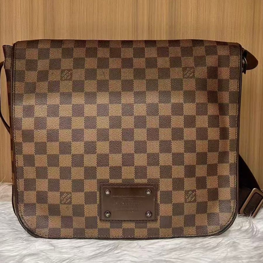 LouisVuitton 路易威登 男款棕色棋盤格公文包 無附件-0