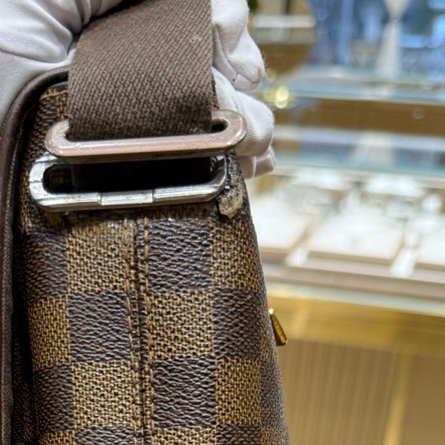 LouisVuitton 路易威登 男款棕色棋盤格公文包 無附件-4
