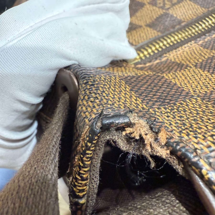 LouisVuitton 路易威登 男款棕色棋盤格公文包 無附件-11