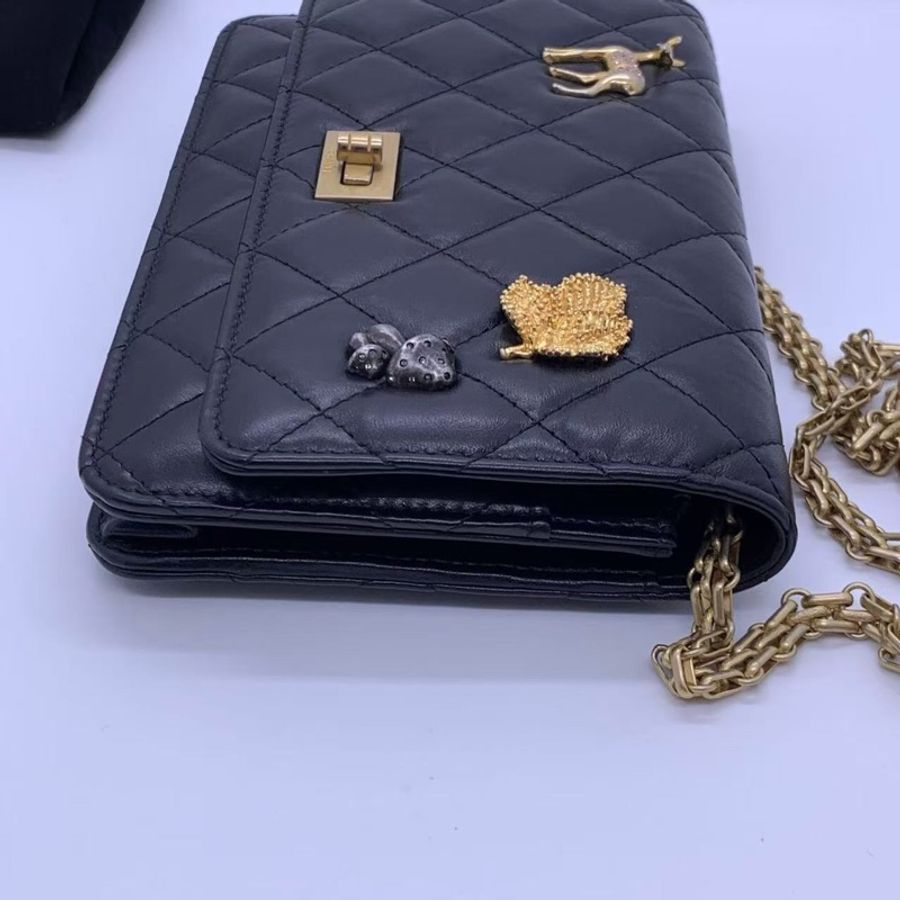 二手Chanel香奈兒Woc2.55徽章限量款鏈條包,鐳射26開-7
