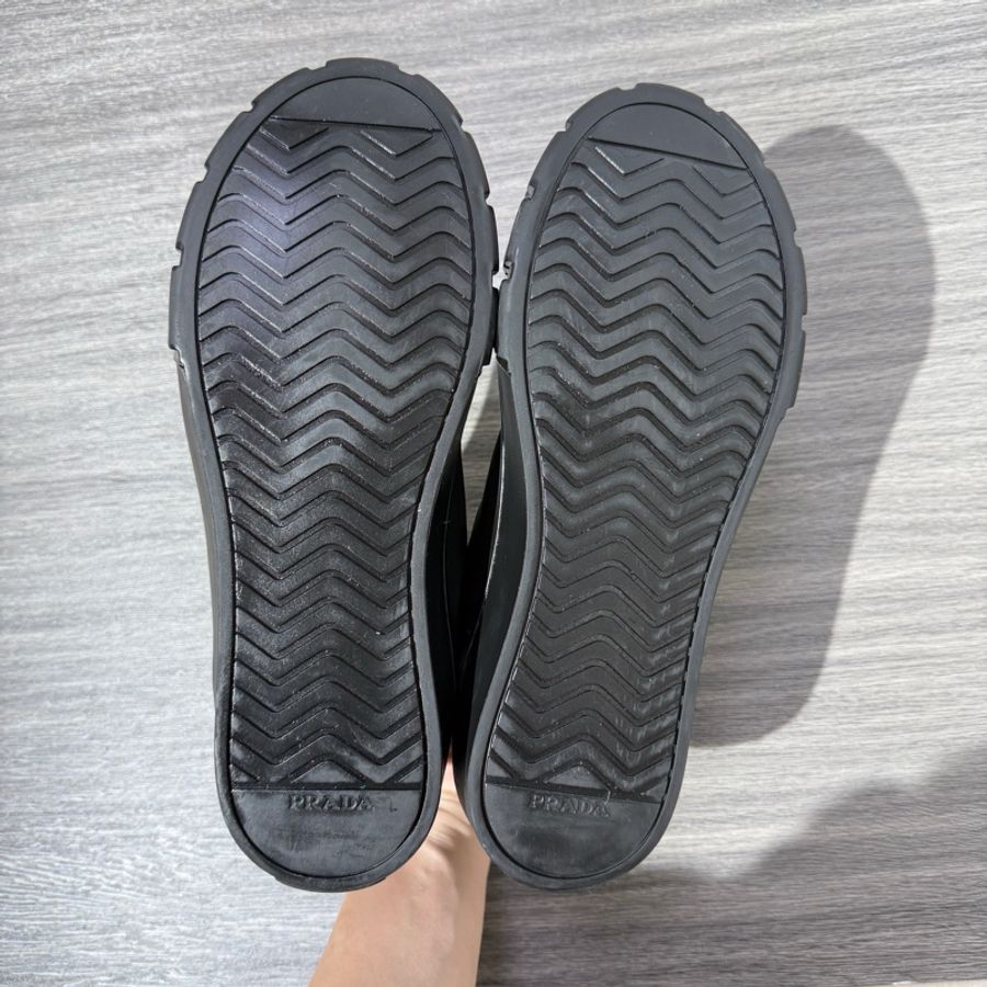 PRADA普拉達 Wheel CASSETTA 帆布 圓頭系帶 高幫 時尚板鞋 男款-7