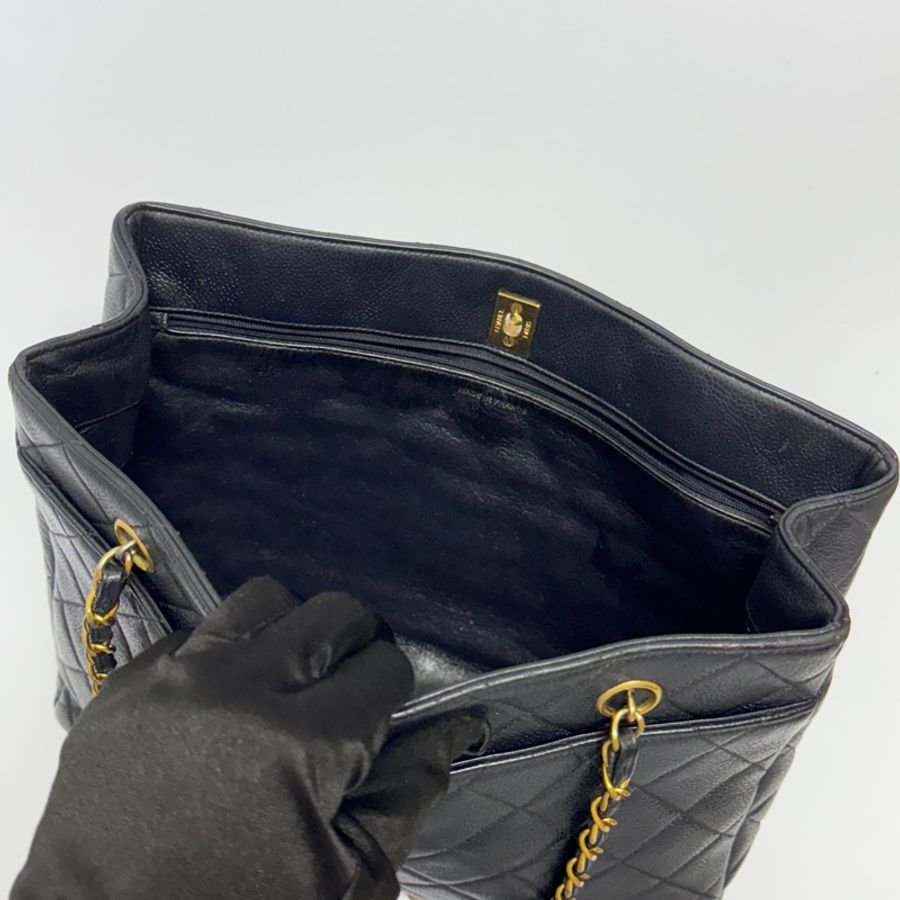 【經典超耐用🐮】 Chanel 黑金 魚子醬牛皮 肩背托特包 (專櫃27.3萬!)-7