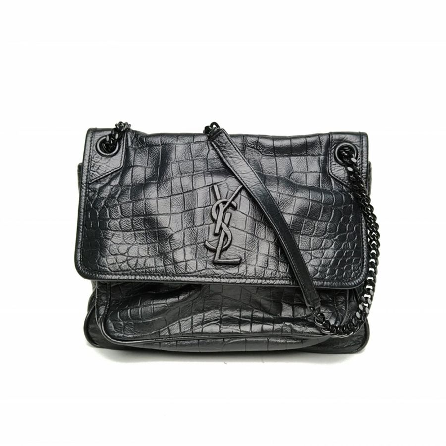 SAINT LAURENT Niki中號28黑色牛皮金扣-0