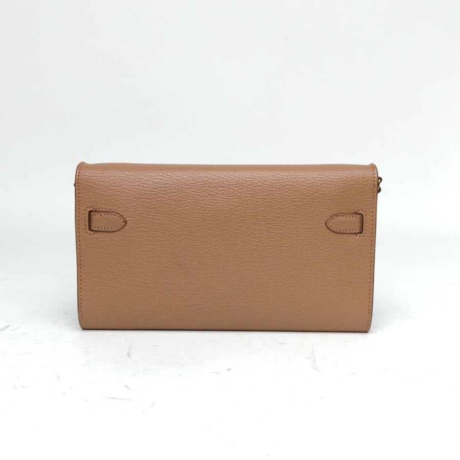 HERMES KellyLongToGo雀木色Chevre山羊皮Z刻金扣-2