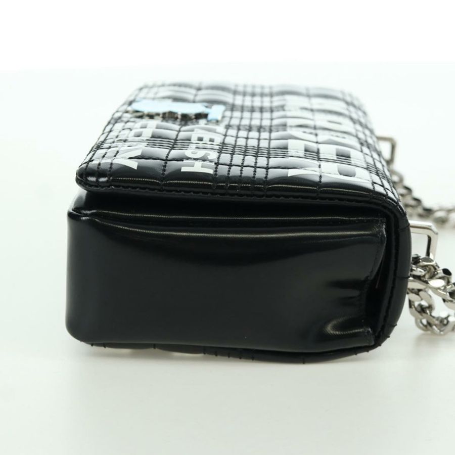 【日本直送】BURBERRY 滾軸鏈條單肩包 皮革 黑色 銀色 正品 am11155V-3