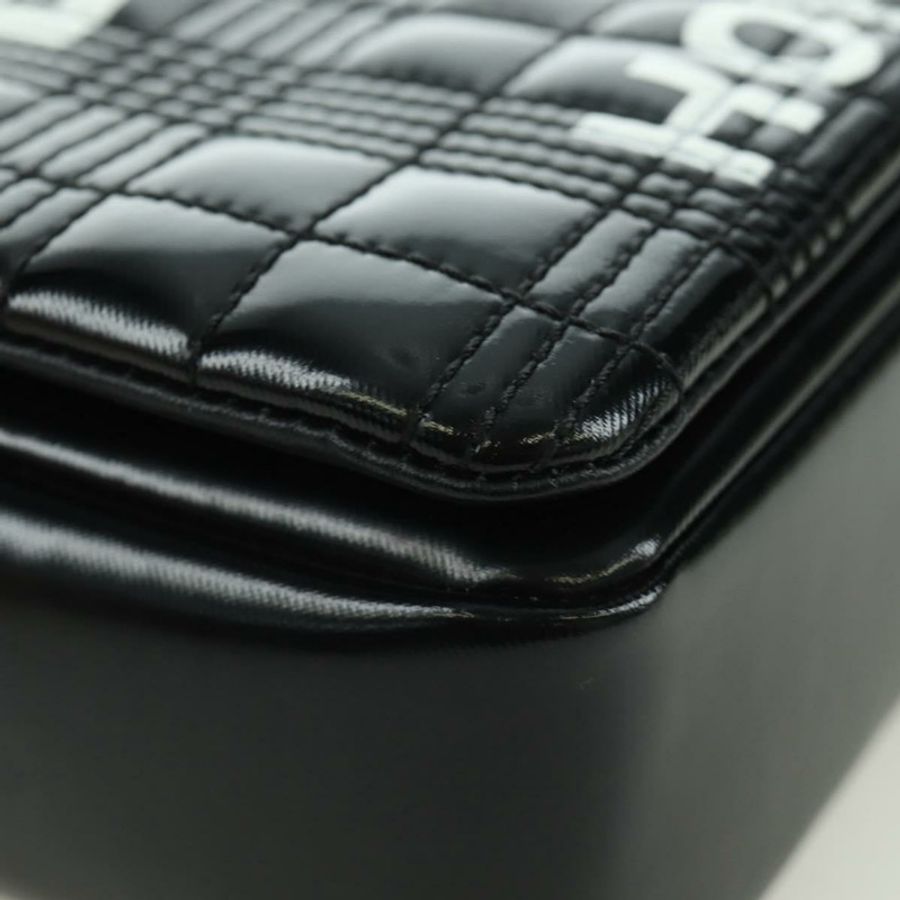 【日本直送】BURBERRY 滾軸鏈條單肩包 皮革 黑色 銀色 正品 am11155V-8
