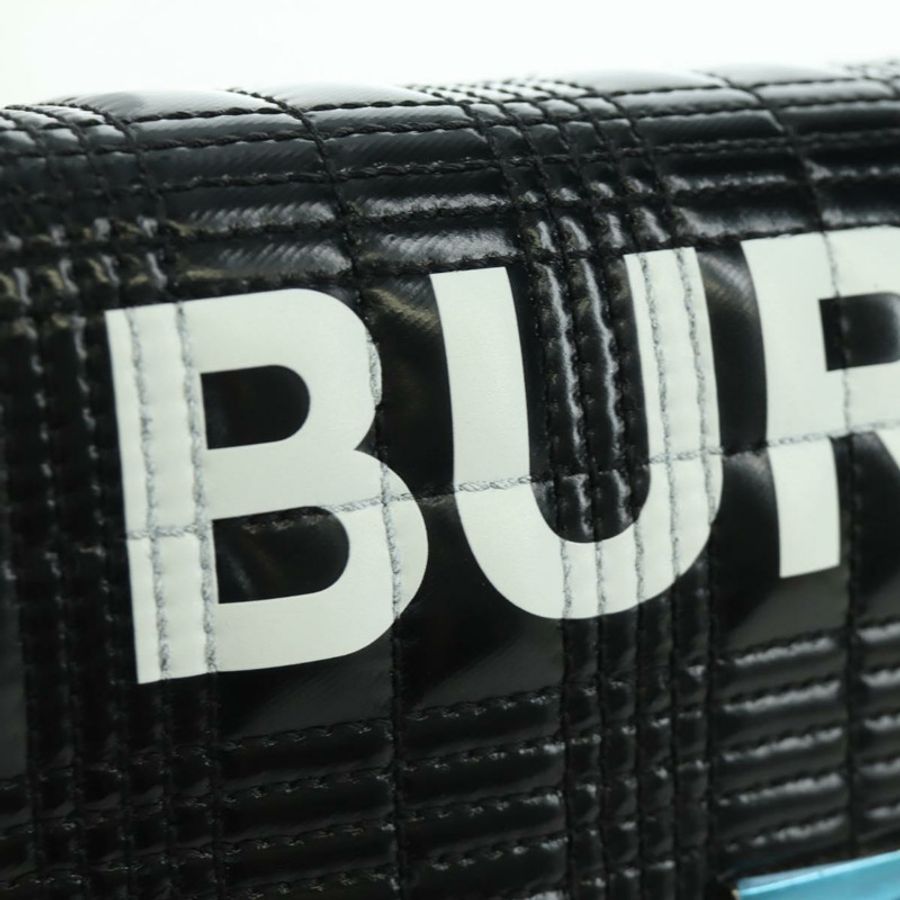 【日本直送】BURBERRY 滾軸鏈條單肩包 皮革 黑色 銀色 正品 am11155V-17